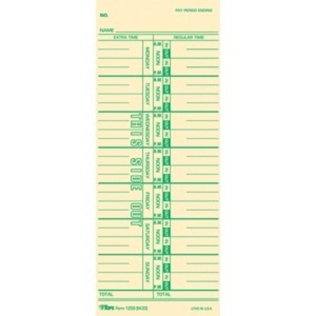 TOPS Form, Time Card, 3.5X9 TOP12593